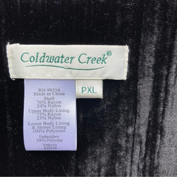 Vintage 90s Coldwater Creek crushed velvet boho embroidered blazer - Picture 8 of 10